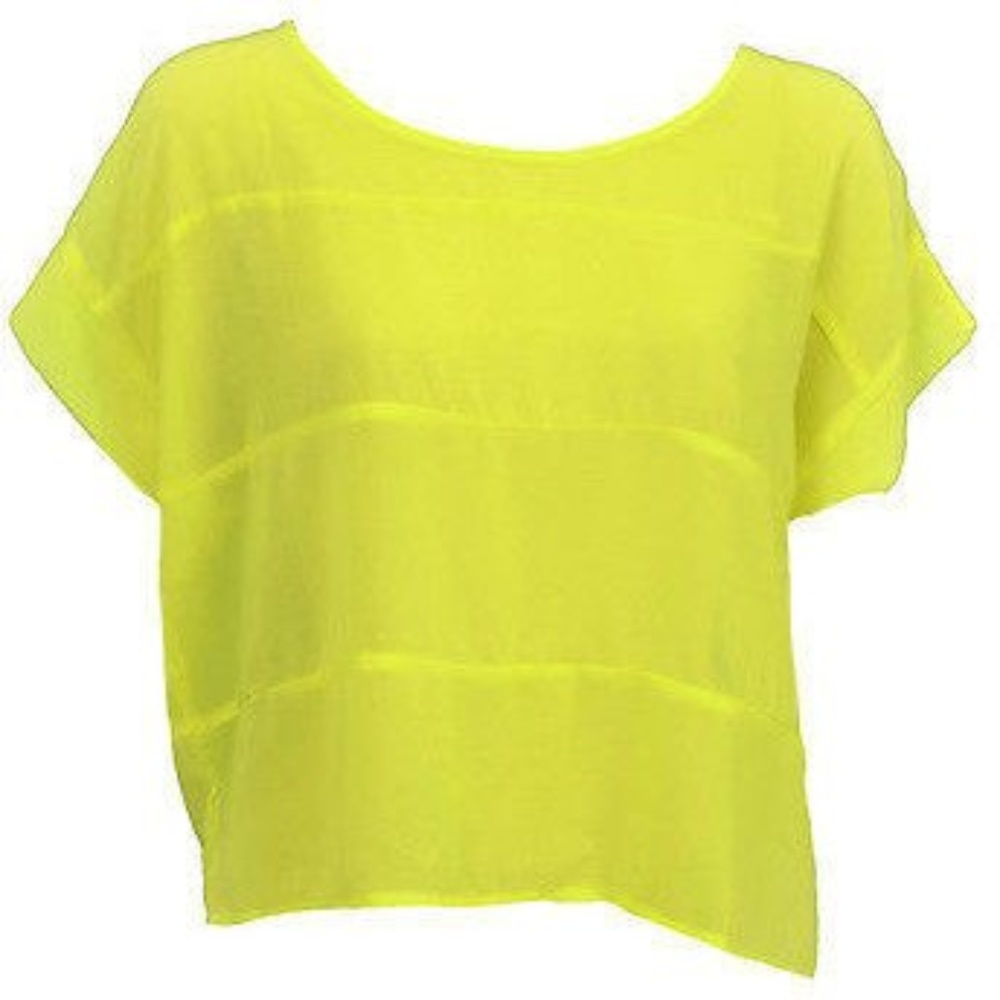 New Nordstrom Cotton Candy Sheer Yellow Blouse